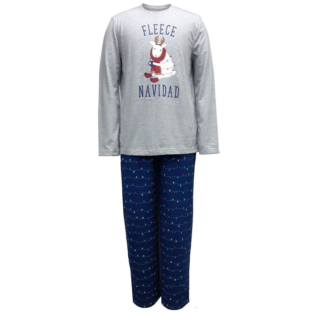 Family Pajamas Mens Sleepwear Fleece Navidad Pajama Set,Small